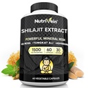 Nutrivein Premium Puro Himalayan Shilajit para homens e mulheres - 1500 mg - 60 Cápsulas- Extrato de resina poderosa Misturado com Irish Sea Moss, Tongkat Ali, & Ashwagandha - Vitalidade, clareza, & Desempenho
