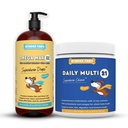 WONDER PAWS Omega Max Fish Oil Plus Multivitamin Mastigações Diárias - para a saúde do cão comum, umidade da pele, suporte do sistema imunológico e bem-estar diário - Omega Max 16 Ounces - Multivitamin 60 Mastigações