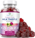 Pastilhas de cardo de leite sem açúcar para o fígado Cleanse Detox & Repair (Natural Blueberry-Raz Flavor) Cardo Mariano, Suplemento de cardo de leite de limpeza, Apoio antioxidante, Vegan, Substitui pílulas e cápsulas