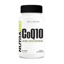 NutraBio CoQ10 Suplemento dietético com Bioperine, Função cardíaca saudável e Produção de Energia Celular, 200mg - 60 Cápsulas