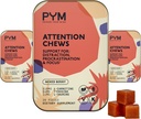 PYM Atenção Mastiga Suporte para Procrastinação, Foco e Produtividade, 60 Contagem, 518mg L-Carnitina, 54mg Tyrosine, 11mg L-Taurine - Cafeína-Free , All-Natural Mood Boost Supplement Made in USA