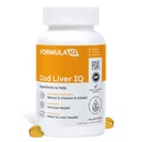 FIQ - IQ de fígado de bacalhau - Óleo de fígado de bacalhau Softgels - Fonte natural de vitaminas A & D e ácidos gordos Omega-3 - Coração, fígado e saúde imune - 100 Softgels
