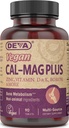DEVA Vegan Cal MAG Plus Suplemento com cálcio, magnésio, zinco, boro, vitamina C, D & K, 90 comprimidos, 12 pacotes