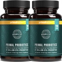Probióticos primais de colheita para mulheres e homens prateleira-estável com Prebióticos Suplemento diário para adultos 60 cápsulas (2 embalagem)