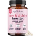 Myo-Inositol & D-Chiro Inositol para o equilíbrio hormonal para as mulheres □ Fertilidade, Saúde do ovário e suporte ao ciclo □ Razão ideal de 40:1, Mioinositol 2000mg & D Chiro 50mg □ Suporte ovariano Vitaminas □ 120 Ct.