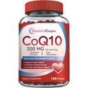 Receitas médicas CoQ10 200mg por serviço, alta absorção Coenzima Q10 Suplemento com azeite, coração e saúde vascular, produção de energia e suporte antioxidante, 2 meses de fornecimento, 120 Softgels