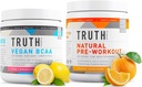 Truth Nutrition Natural Atleta Treino Stack - Vegan BCAA (Limonada rosa) + Natural Pré-treino (Orange Tangerine)