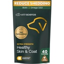 VetriScience extra força saudável pele & casaco mastiga, Omega Plus Suplemento para cães, com equilíbrio Omega 3, 6, 9, óleo de peixe e biotina, saúde da pele, crescimento do casaco e brilho, pato, 40 contagem