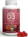 Vitamina D3 5000UI Suplemento pastilhas à base de plantas. Sem glúten e sem sabores artificiais. Suporta saúde óssea e imunidade. Made in USA .30 Count (30 Day Supply)