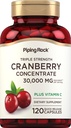 Pills Cranberry Pills de rocha de tubulação 120 Cápsulas Suplemento para Mulheres e Homens .. Extrato de concentrado de força tripla mais vitamina C ..