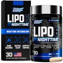Nutrex Lipo 6 queimador de gordura noturno , Melatonina ajuda para o sono e perda de peso pílulas de dieta para homens e mulheres , durante a noite metabolismo impulsionador apetite suppressor , , 30 Servings (1)