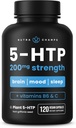 NutraChamps 5-HTP 200mg, 120 Cápsulas Vegan, Pure 5HTP 100mg Plus Co-Factors Vitamina B6 & Vitamina C