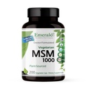 EMERALD LABS MSM 1000mg - Suplemento de Suporte Conjunto, Fígado e Imune com metilsulfonilmetano - Gluten-Free & Aditive-Free - 200 Cápsulas Vegetais (Até 100 dias de fornecimento)