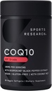 Sports Research CoQ10 (100mg) Melhorado W / Óleo de coco e Bioperine (Pimenta Negra) para melhor absorção Vegan, Não-GMO Verificado (30 Veggie Softgels)