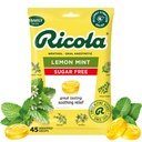 Ricola açúcar sem gotas de hortelã limão, 45 Contagem, Alívio refrescante de irritações de garganta menor, Anestesia oral