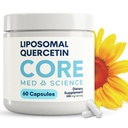 Core Med Science Liposomal Quercetin, 200mg (60 Cápsulas) - Quercetin Supplement Suporta Vitamina C e Absorção de Zinco - Promove Sistema Imune e Saúde do Coração, Sem Glúten e Sem Leite