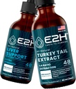 E2H: Suplemento de suporte de fígado e Turquia cauda Mushroom Extract □ Vegan, Não-GMO - 2 Fl Oz Cada (4 Fl Oz Total) - Pacote