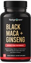 Natgrown Black Maca Raiz + Panax Ginseng cápsulas em pó 1500 mg com preto peruano Maca Raiz & coreano Panax Ginseng Suplemento para homens e mulheres - Pílulas Vegan (120 contagem)