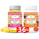 Pacote de gomas de colagénio e vitamina E Lunakai - suplementos antienvelhecimento não-GMO para homens e mulheres - goma natural com vitamina C e 250 mg Natural VIT E