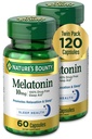 Melatonina da recompensa da natureza, promove o relaxamento e a saúde do sono, 10mg, cápsulas, 60 Ct (2 pacote)