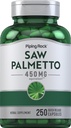 Piping Rock Saw Palmetto para homens e mulheres 450 mg 250 Cápsulas Suplemento de Extrato de Erva Serenoa Repens