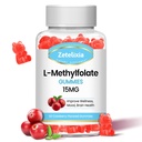 L-Metilfolato 15mg & pastilhas de metil B12, Suplemento de folato para a saúde do cérebro, humor e imunidade, síntese de DNA e reparação, Livre de açúcar, Vegan, sabor de amora, 60 contagem