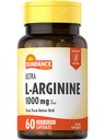 Sundance L-Arginina 1000mg Cápsulas □ 60 Contagem □ Suplemento Aminoácido de Forma Livre □ Suplemento Não-GMO e Glúten