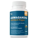 Dr. Tobias Ashwagandha Cápsulas, 1300mg Organic Ashwagandha Root Extract Per Serving with Black Pepper, Calming Adaptogen, Energy & Focus Supplement, 60 Cápsulas Vegetarianas