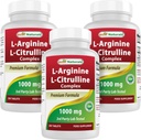 Melhor Natural L-Arginina L-Citrulina Complexo 1000 mg 250 Comprimidos (250 Contagem de 3))
