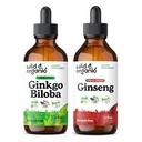 Selvagem e orgânica Ginkgo Biloba Tintura 4 fl oz & Ginseng Tintura 4 fl oz