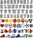 Números de letras e esportes decoração encantos, Basquetebol hóquei futebol futebol presente para meninos crianças adolescentes e adultos