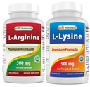 Melhores naturais L-Arginina 500mg & L-Lysina 500 mg