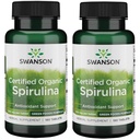 Espirulina orgânica certificada Swanson 500 mg 180 tabs (2 embalagem)