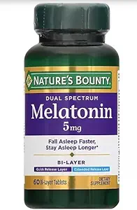 Melatonina da recompensa natural 5 mg Comprimidos Bi-Layer 60 ea (embalagem de 3)