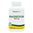 NaturesPlus Magnésio - 200 mg, 180 Comprimidos - Vegetariano, Glúten Livre - 180 Servimentos