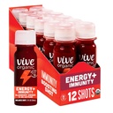 Vive Energia Orgânica Tiro + Suporte Imune, Defesa Imune com Ashwagandha, Chá Verde & Cafeína, Glúten Livre, Vegan, Energia e Foco, 2 Fl Oz (Pacote de 12)