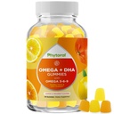 DHA Omega 3 Gummies for Adults - Delicious Flaxseed for Brain Omega 3 6 9 Suplemento para Inflamação, Energia e Insulina - Vegetarian Essential Fatty Acid Supplements for Imune Support - 60 Count