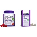 Pacote de Natrol Time Release Melatonina 10 mg 100 comprimidos, Suplemento dietético para repouso sono, e Natrol Time Release Melatoning 3 mg chicletes, 35 morango-Flavored Melatonin Gummies, 35 dia fornecimento