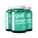 Goli Suplemento Nutricional, Pré+Post+Probióticos Gummy - 180 Contagem - Primeiro Mundo 3-em-1 Gluten-Free, Vegan, Não-GMO, e Gelatina-Free.