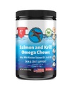 Wild Alaskan Salmon Krill Oil Chews para cães - 120 doces macios - Omega 3 6 9 Suplemento de peixe EPA, DHA para articulações de casaco de pele sem coceira - alívio de alergia - reduzir o derramamento de cabelo - Made in USA