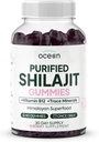 Orgânicos Oceano Shilajit para Homens e Mulheres - Suplemento Natural com Vitamina B12, Crómio e Selênio para Defiing Idade, Energia, Suporte Hormônio e Mais - 60 Chicletes Shilajit
