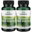 Swanson Spinach Leaf Extract - Suplemento de ervas que promove a saúde geral - Alimentos Verdes Fórmula w/Beneficial Thylakoids & Chlorophyll - (60 cápsulas de legumes, 650mg cada) (2 embalagem)