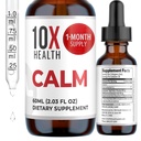 10X Health Calm L Theanina Supplement Liquid Drops - 100mg L'Theanina Drops & 100mg Suplementos GABA para apoiar nervos, calma e estresse - sabor natural 2.03 Fl oz.