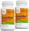 Terry Naturalmente CuraMed 750mg - Suplemento antioxidante para a saúde do cérebro e do coração - Suplemento com complexo de curcumina de alta potência - Rim, Fígado e Imune Suporte à Saúde - 60 Softgels (Pack of 2)