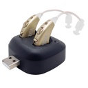 Amplificadores auditivos digitais - Amplificador de som pessoal recarregável BTE emparelhado com USB Dock - Ouro Premium por trás da amplificação de som de ouvido - por NewEar