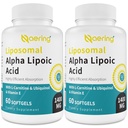 Ácido Lipóico Alfa Lipomal 1400mg Softgels, Suplemento ALA com L-Carnitina 1000mg, Ubiquinol (CoQ 10 Ativo) 100mg e Vitamina E 10mg, Ácido Alfa-Lipoico para Antioxidantes, Nervo, Energia 120 Softgels