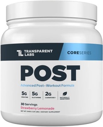 Transparent Labs Post - pós-treino de recuperação Muscle Builder com L-Glutamina, Beta-Alanina e BetaPure Betaine Anhydrous para a recuperação muscular e Muscle Building - 30 Servings, Strawberry Limonada