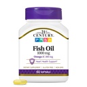21th Century Fish Oil 1000 mg Softgels, 60 Count (Pack of 3)