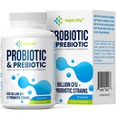 Probióticos para mulheres e homens, 300 bilhões de UFC Probióticos de 12 Strains + Prebióticos Orgânicos Mistura para Digestivo diário, Imune, Gut, Bloating, Gut Saúde para mulheres e homens, prateleira estável - 60 Cápsulas