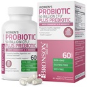 Bronson Women's Probiótico 50 bilhões UFC + Prebiótico com Cranberry & D-Mannose – Saúde vaginal, Digestão Saudável, Função Imune e suporte de trato urinário, Não-GMO, 60 Cápsulas Vegetarianas